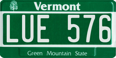 VT license plate LUE576