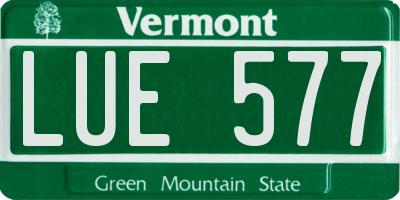 VT license plate LUE577