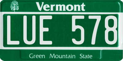 VT license plate LUE578
