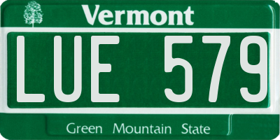 VT license plate LUE579