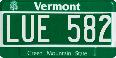 VT license plate LUE582