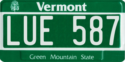 VT license plate LUE587