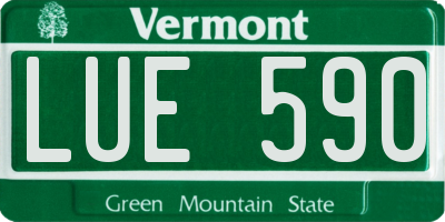 VT license plate LUE590