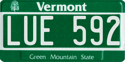 VT license plate LUE592