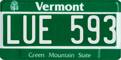 VT license plate LUE593