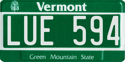 VT license plate LUE594