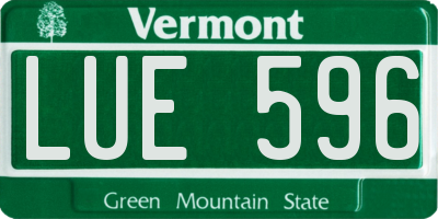 VT license plate LUE596