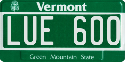 VT license plate LUE600