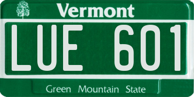 VT license plate LUE601