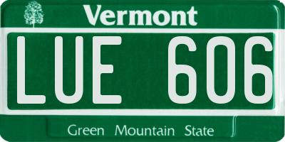 VT license plate LUE606