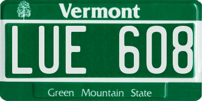 VT license plate LUE608