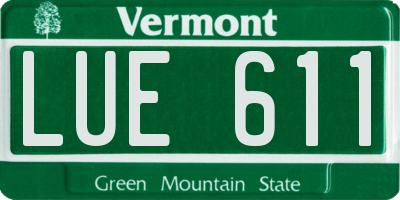 VT license plate LUE611