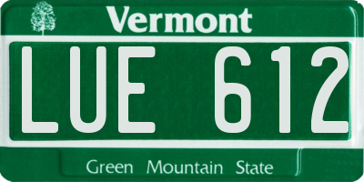 VT license plate LUE612