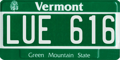 VT license plate LUE616