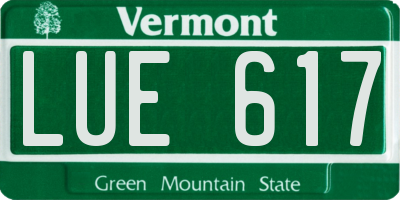 VT license plate LUE617