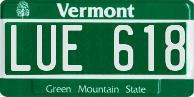 VT license plate LUE618