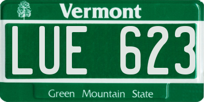 VT license plate LUE623