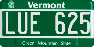 VT license plate LUE625