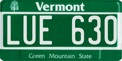 VT license plate LUE630