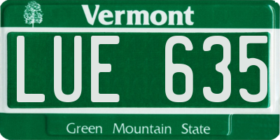 VT license plate LUE635