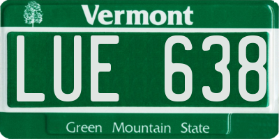 VT license plate LUE638
