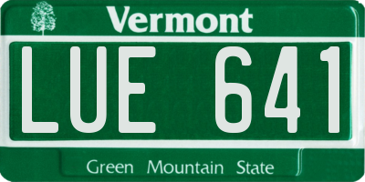 VT license plate LUE641