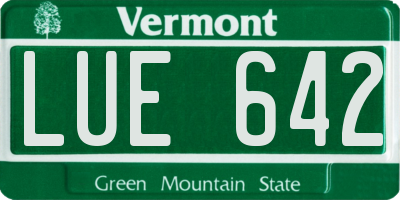 VT license plate LUE642