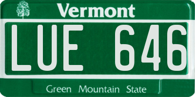 VT license plate LUE646