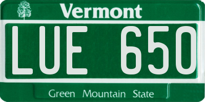 VT license plate LUE650