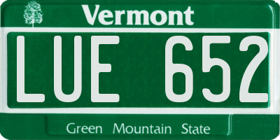 VT license plate LUE652