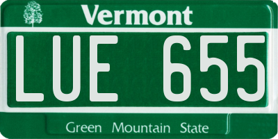 VT license plate LUE655
