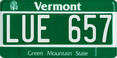 VT license plate LUE657