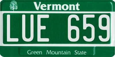 VT license plate LUE659