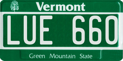 VT license plate LUE660