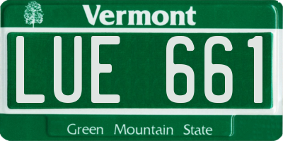VT license plate LUE661
