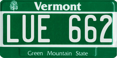 VT license plate LUE662