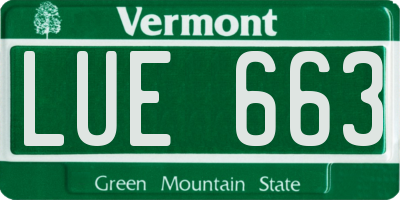 VT license plate LUE663