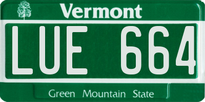 VT license plate LUE664