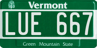 VT license plate LUE667