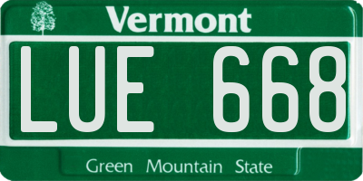 VT license plate LUE668