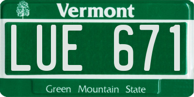 VT license plate LUE671