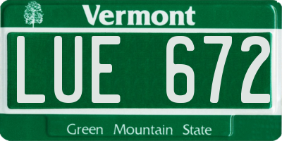 VT license plate LUE672