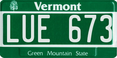 VT license plate LUE673