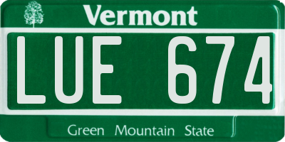 VT license plate LUE674