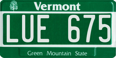 VT license plate LUE675