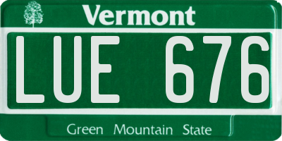 VT license plate LUE676