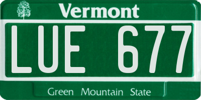 VT license plate LUE677