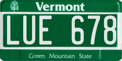 VT license plate LUE678