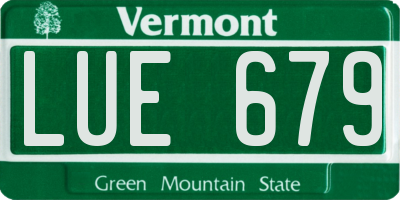 VT license plate LUE679