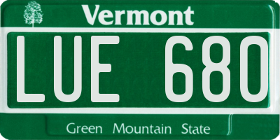 VT license plate LUE680